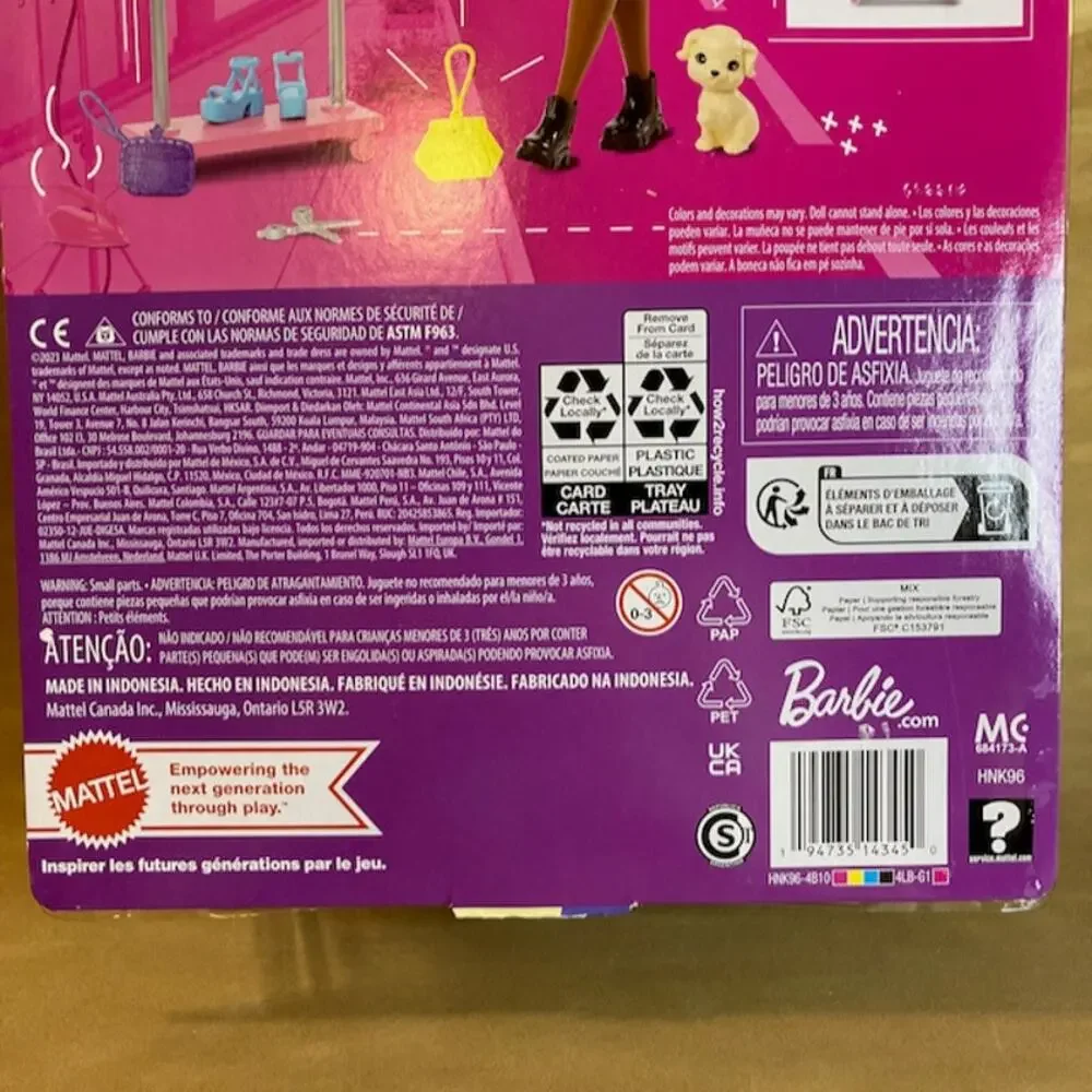 Mattel Barbie Brooklyn On-Set Stylist w/Garmet Rack, Dog HNK96 (2023) NRFB